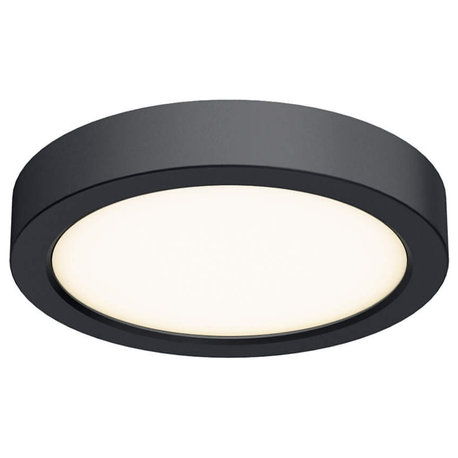 6" Round Indoor/Outdoor LED Flush Mount, Black