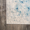 Dune Modern Abstract Area Rug, Cream/Blue, 2x8