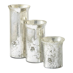 Multi-sized Glass Hurricanes (Set of 3) - Candleholders