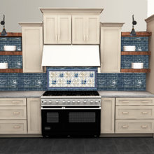 Blue backsplash