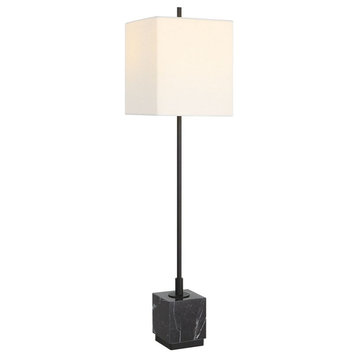 1 Light Buffet Lamp-37 Inches Tall and 9 Inches Wide-Satin Black Finish - Table