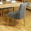 Accent Upholstered Oak Dining Chairs, Slate Fabric, Set of 2