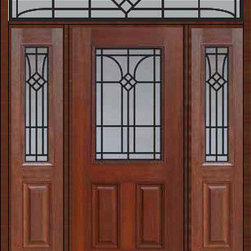 Prehung Sidelites-Transom Door 80 Fiberglass Cantania 1/2 Lite - Front Doors