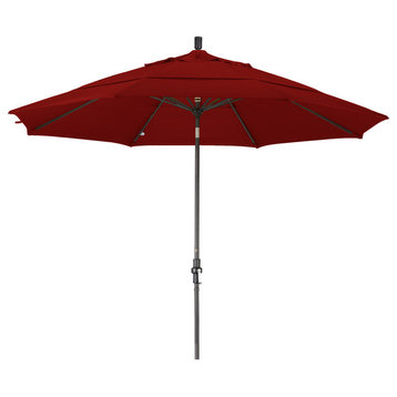 11 Foot Pacifica Aluminum Crank Lift Collar Tilt Market Umbrella, Bronze Pole