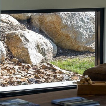 Mt Martha Home rock wall loungeroom view