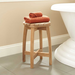 TERREL ROUND TEAK SHOWER STOOL - Products