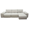 Jazz Modular 3 Seater Chaise Sectional With Adjustable Backrest, Light Brown