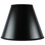 HomeConcept - Bold With True Lining Hard Back, Black Parchment - Home Concept Signature Shades  feature the finest premium hardback parchment.   Durable parchment means your new lampshade will last for decades. It wont get brittle from smoke or sunlight like less expensive paper shades.  Heavy brass and steel frames means your shades can withstand abuse from kids and pets. It's a difference you can feel when you lift it. This hardback empire shade has a black with gold lining. The dark blocks most light from illuminating the shade, but the gold lining reflects the light up and down to light up the space.   Black Gold-Lined paper, an elegant addition to your home  Handcrafted by experienced designers, each shade is unique  Top quality lampshade, popular with designers and hotels   Heavy brass and steel frames mean you can feel the difference when you lift it.   Why? Because your home is worth it! Product details: This hardback empire shade has a black with gold lining thick Fabric. The dark finish blocks most light from illuminating the shade, but the gold lining reflects the light up and down to light up the space.    Thick Bold Black with Gold Lining Fabric  Shade Dimensions: 7 Top x 14 Bottom x 11 Slant Height  Please measure your existing shade, a new harp may be needed for a proper fit.  Shade has a 1 Spider Drop  Fits best with a 9 harp.