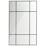 Eichholtz - Black Metal Grid Mirror | Eichholtz Mountbatten - Brighten up a gloomy space with the refined Mountbatten Mirror. This understated mirror features a sleek black frame and mirror glass. Hanging this mirror on the wall is almost like adding an extra window to your home, as it will make the room look lighter.