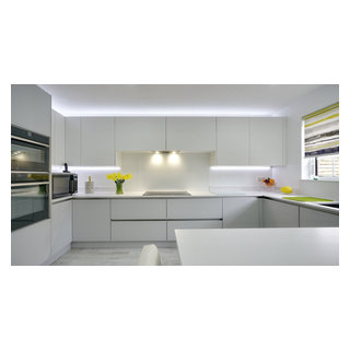 White Glass Splashback - Modern - Kitchen - Belfast - by DIY ...