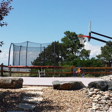 Shannon V's Pro Dunk Gold Basketball System on a 30x25 in Parker, CA