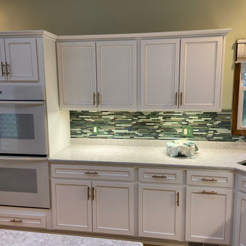 Traditional Kitchen Remodel Done in a Snow White with Walnut Glaze