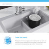 T801 Topmount Double Bowl Quartz Kitchen Sink, Black, No Additional Accessories