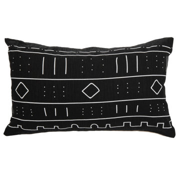 Bardon Pillow - Black, White, 20x12