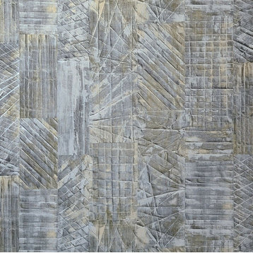 Geometry Industrial lines gray silver gold Wallpaper, 8.5'' X 11'' Sample