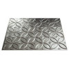 18"x24" Fasade Rings Backsplash Panel, Crosshatch Silver