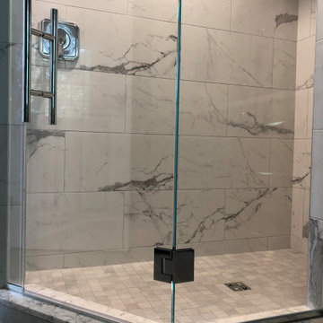Walk in shower - Completed Guilford CT Master Bathroom