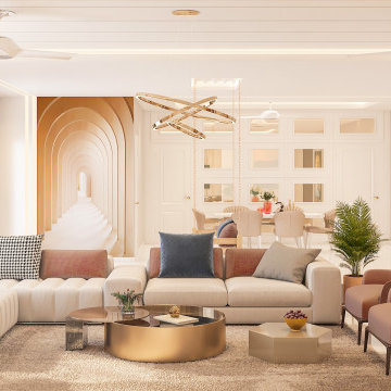 Transitional Living Room | Prestige Shantiniketan | Artis Interiorz | Bangalore