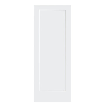 1-Panel Kimberly Bay Door, Interior Slab Shaker, White, 1.375"x28"x80"