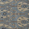 Silver Oriental Rug, Hand Knotted 4'X6' 100% Wool Ikat Uzbek Design Rug