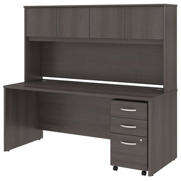 Studio C 72"X30D Office Desk With Hutch And Mobile File Cabinet