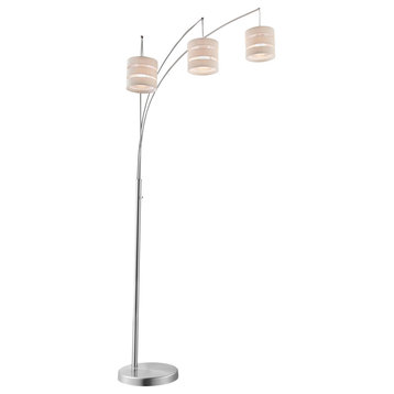 Lite Source LS-83038 Falan 3 Light 98" Tall Arc and Tree Floor - Brushed Nickel
