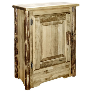 Montana Woodworks Glacier Country Unique Pine Wood Accent Cabinet in Brown