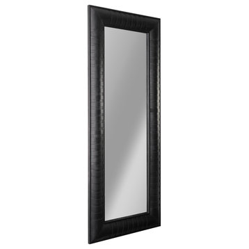 Head West Black Wood Framed Long Full Length Wall Leaner Mirror - 24" x 58"