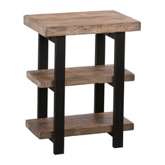 Pomona Metal and Wood 2-Shelf End Table