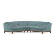 Bannister 3-Piece Sectional Sofa, Cloud Velvet