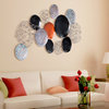 Hand Painted Etched Metal Wall Sculpture, Multi Color, Plateau