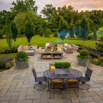 Bluestone Patio Design in Backyard