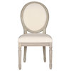 Safavieh Holloway French Brasserie Linen Oval Side Chairs, Set of 2, Light Beige