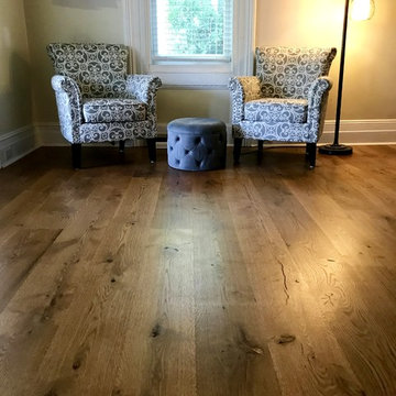 BLUE POINT: 8" COUNTRY GRADE WHITE OAK INSTALLED/FINISH GOLDEN OAK + TRAFFIC HD