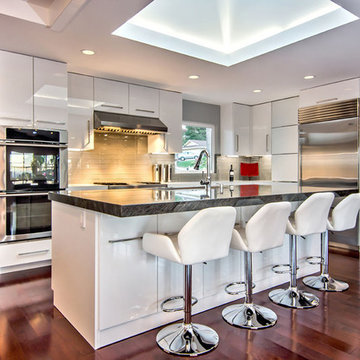 White High-Gloss Contemporary Kitchen