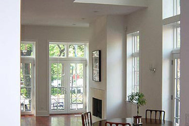Living room - contemporary living room idea in Milwaukee