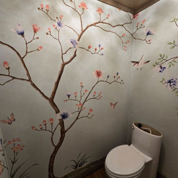 Powder room wallpaper installation Cumming