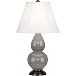 Robert Abbey - Robert Abbey 1769 Small Double Gourd - One Light Table Lamp - Shade Included: TRUE  Cord ColoSmall Double Gourd O Smoky Taupe Glazed I *UL Approved: YES Energy Star Qualified: n/a ADA Certified: n/a  *Number of Lights: Lamp: 1-*Wattage:150w E26 Medium Base bulb(s) *Bulb Included:No *Bulb Type:E26 Medium Base *Finish Type:Smoky Taupe Glazed