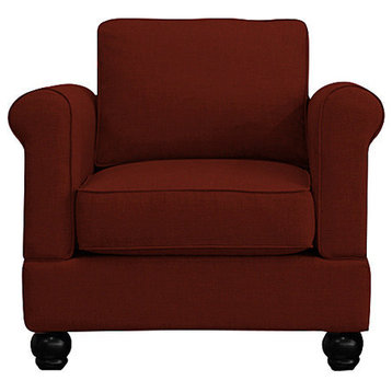 Georgetown Chair With Mahogany Legs, Red