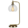 Woodbridge Lighting Austin 1-Light Glass Table Lamp in Brass/Clear Seedy