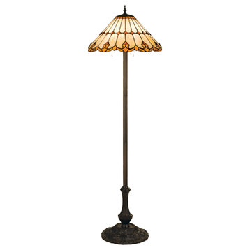 Meyda Tiffany 17577 63" H Nouveau Cone Floor Lamp - Beige Amber
