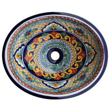 Yellow Greca Ceramic Talavera Sink