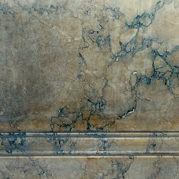Faux marble (baseboard matching real marble)