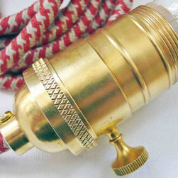 Turn Knob Socket Pendant Light in Brass - Pendant Lighting