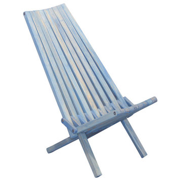 GloDea Foldable Outdoor Lounge Chair X45, Sky Blue, By Ignacio Santos