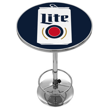 Miller Lite Chrome Pub Table, Minimalist Can