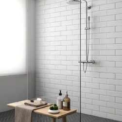 Vital Brick Tiles - Gloss White Metro Tiles - Direct Tile Warehouse - 床＆壁タイル