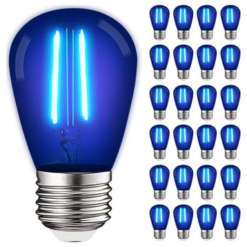 Luxrite 24-Pack S14 Edison LED Blue Light Bulb String Light 0.5W E26