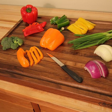 Walnut Reversible Butcher Block Cutting Board with Juice Groove