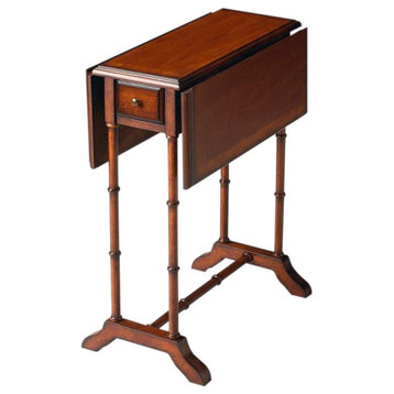 Side Table Rectangular Antique Brass Umber Distressed Brown/Beige/Tan